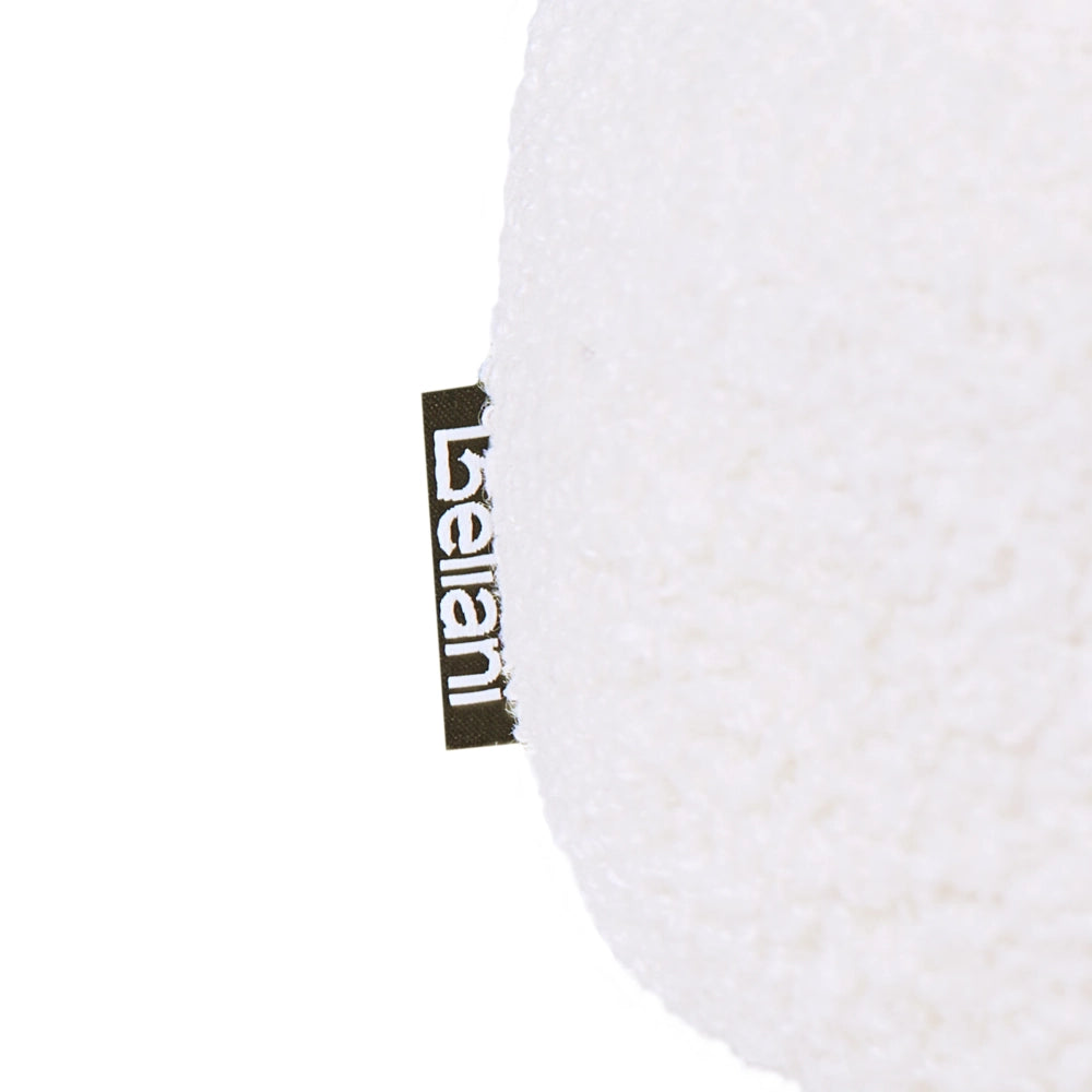 Panca Boucle con gambe in metallo, seduta ovale imbottita, stile cottage retrò, bianco sporco