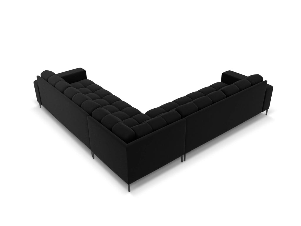 Cosmopolitan Design - Divano angolare reversibile "Bali" 6 posti in velluto nero 