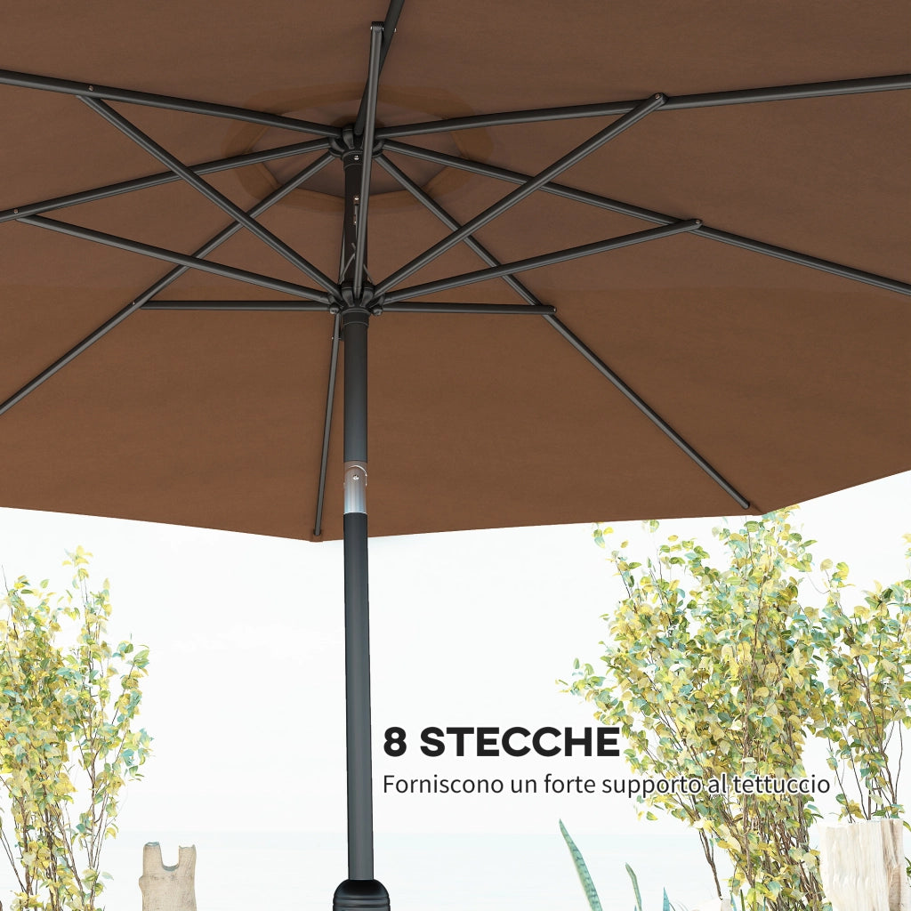 Ombrellone da Giardino Inclinabile 3x2.5 m ¨C zephmum ¨C Metallo e Poliestere, Caff¨¨