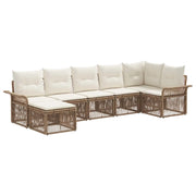Set Divano da Giardino 7 pcs Beige polyrattan 3434904