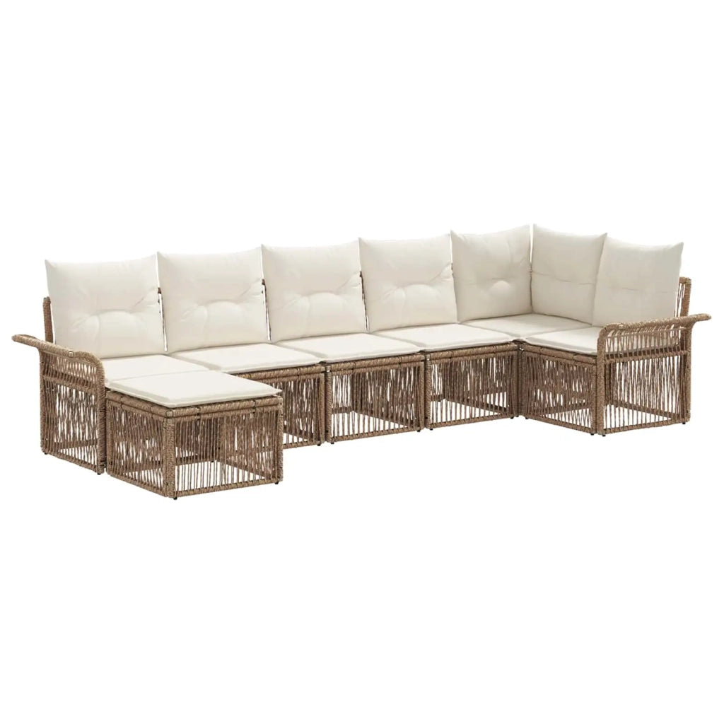 Set Divano da Giardino 7 pcs Beige polyrattan 3434904