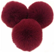 10 pezzi di piume di coniglio in plastica 8 cm, pompon, per decorazione di cappelli e accessori, rosso vino, 10 pezzi