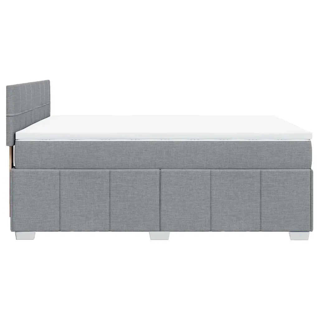 Giroletto a Molle con Materasso Grigio Chiaro 140x200cm Tessuto