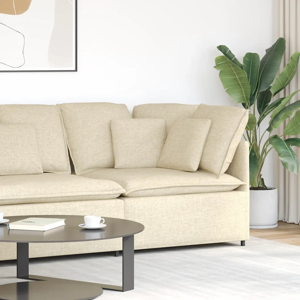 Modulo Angolare Divano Modulare con Cuscini Crema 100 cm 4104453