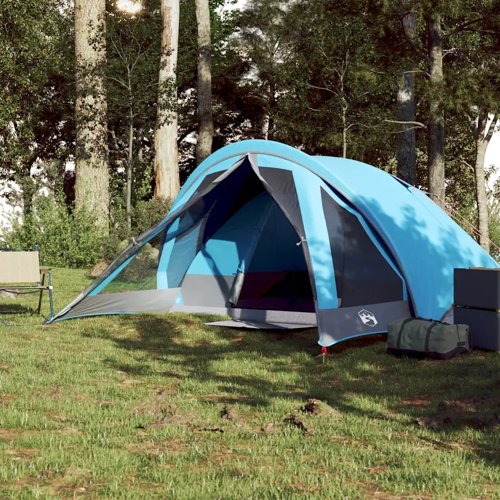 Tenda da Campeggio a Cabina per 4 Persone Blu Impermeabile 94714