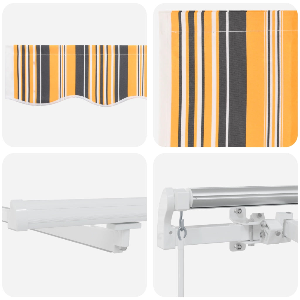 Tenda Retrattile Manuale con Strisce LED Multicolore 350x250 cm