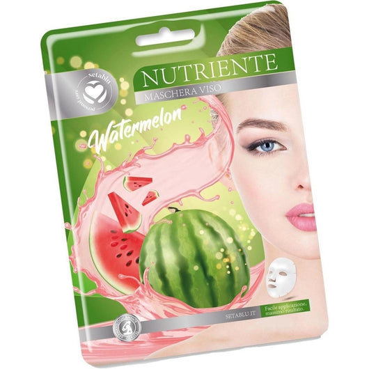 Trade Shop - Maschera Viso All'anguria In Tessuto Nutriente Per Cura Della Pelle Facile Applicazione -