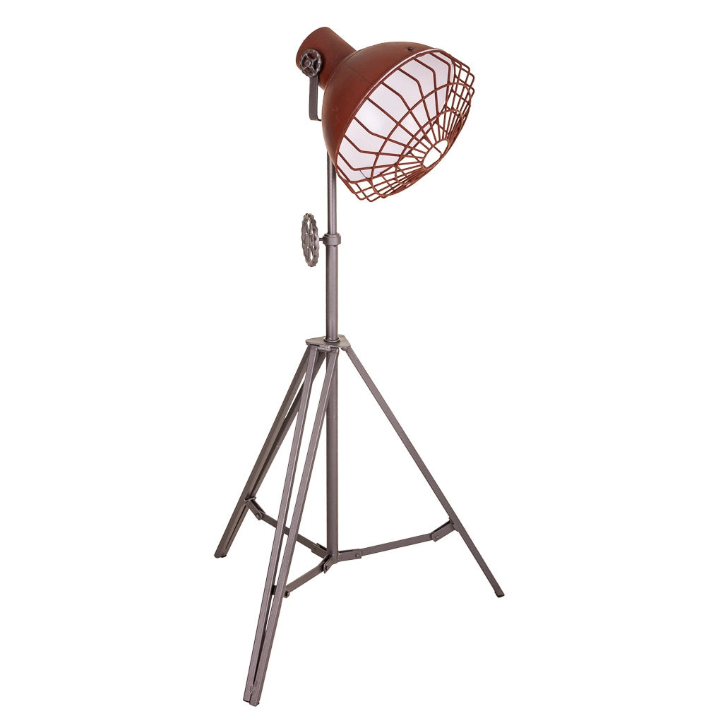 Lampada da terra in metallo grigio 36x36x127h