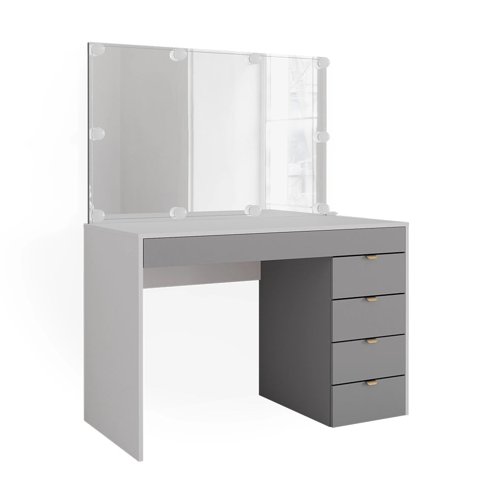 Vicco Tavolo da toeletta Bianco/grigio/grigio 115 cm con illuminazione a LED