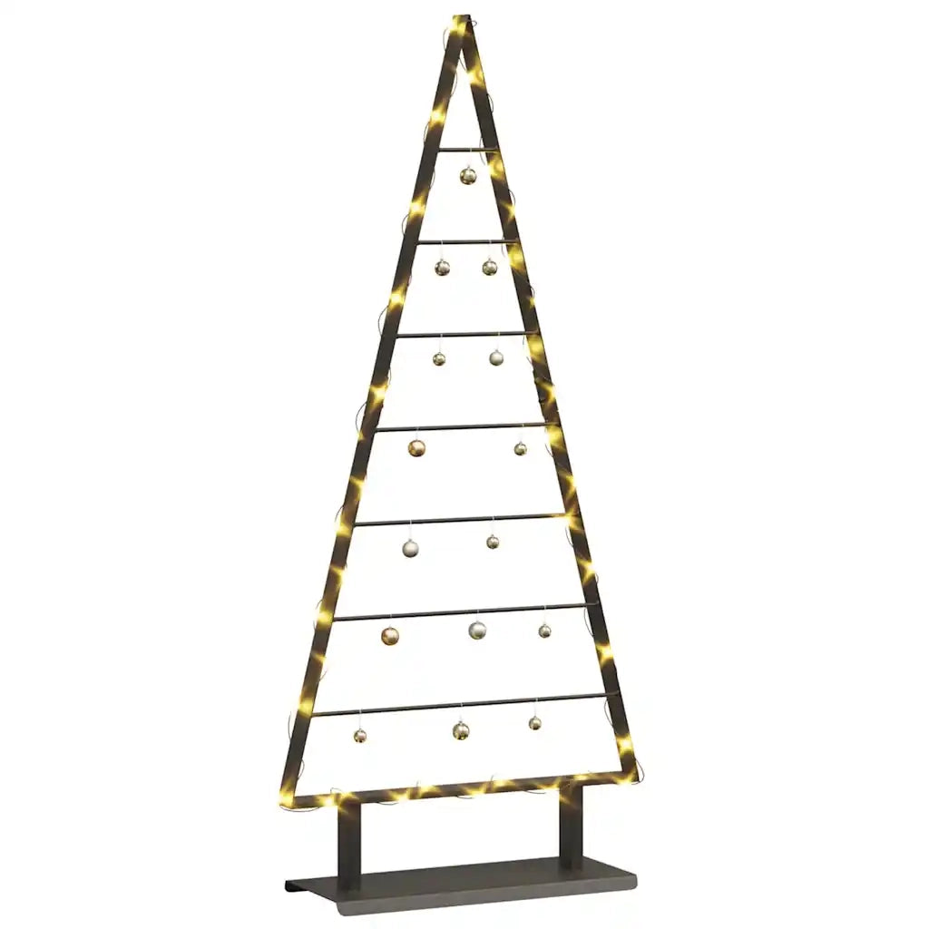 Albero di Natale in metallo con supporto Nero 125,5 cm Acciaio