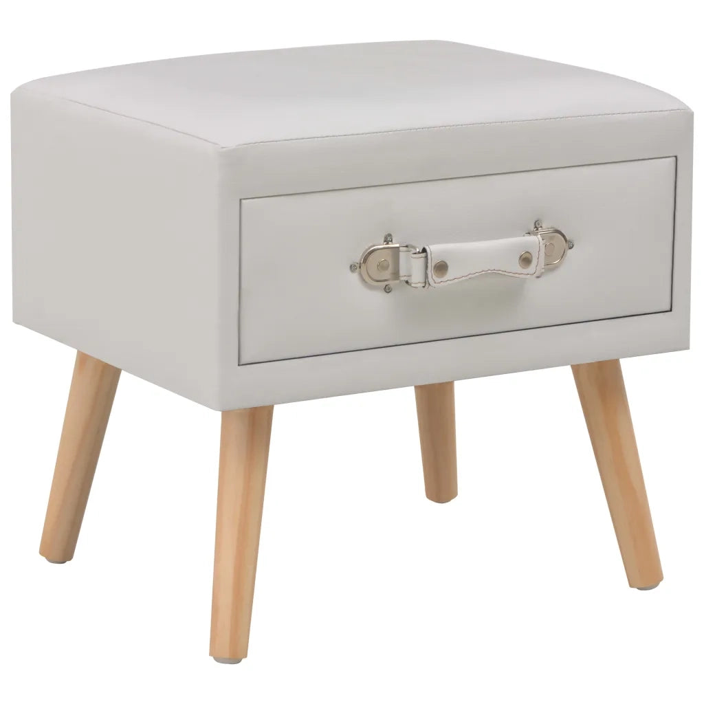 Comodini Bianchi 2 pz 40x35x40 cm in Similpelle cod mxl 30481