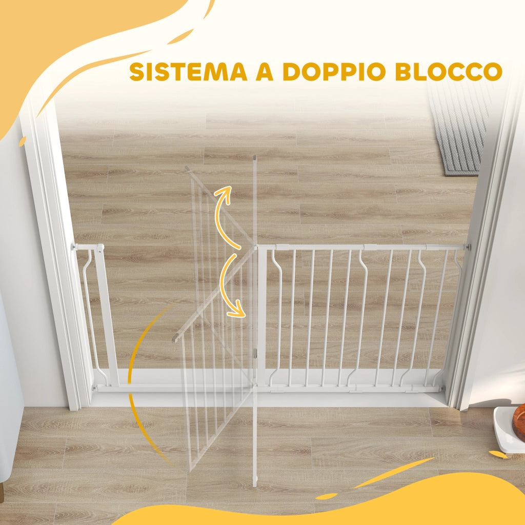 Cancelletto Sicurezza per Cani Estensibile ¨C Minimal ¨C Bianco 75-145 cm