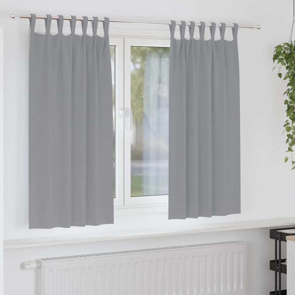 vidaXL Tende con tende 2 pcs Grigio chiaro 175 x 140 cm Poliestere
