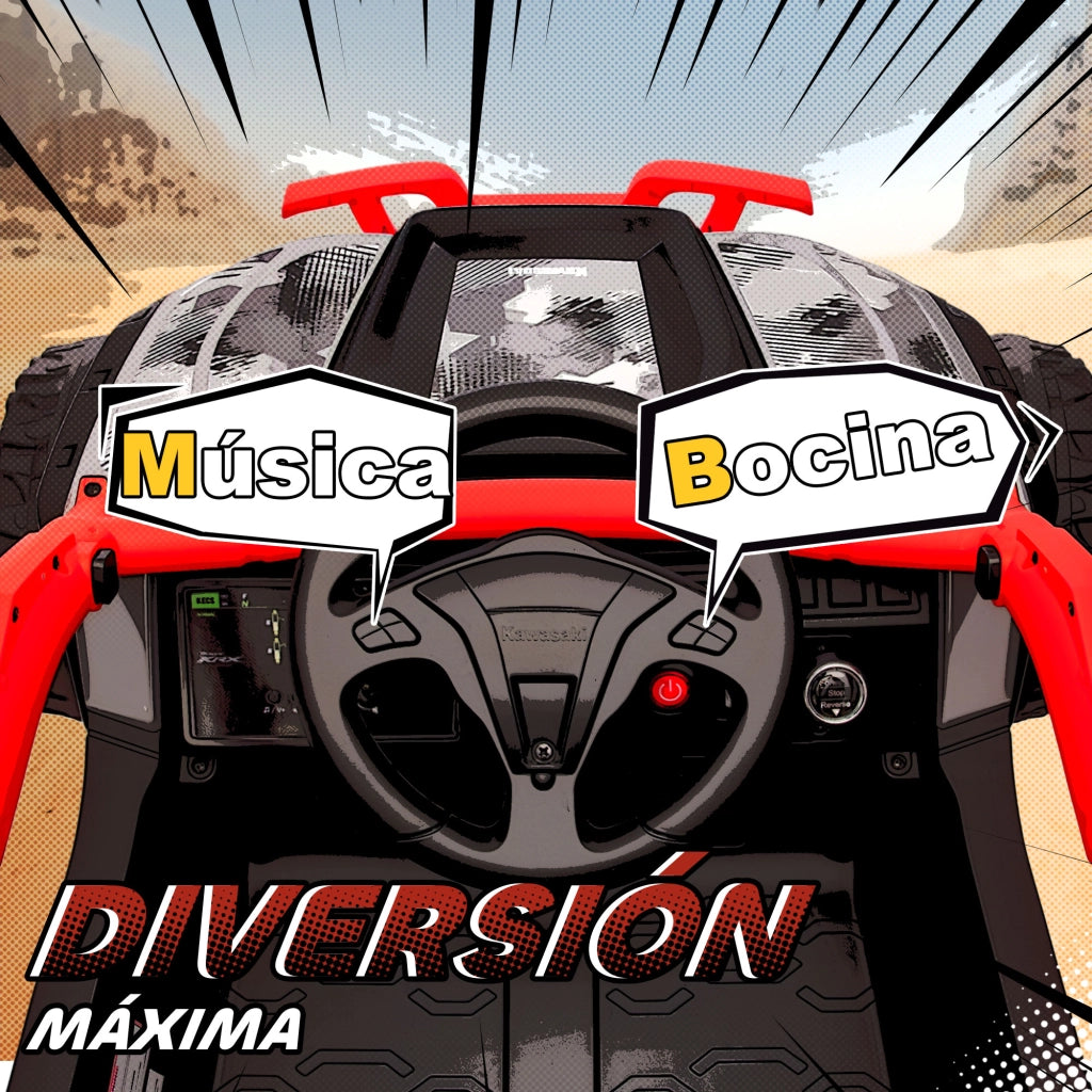 Auto Elettrica Bambini 12V Kawasaki Teryx KRX 1000 ¨C Xylo ¨C Telecomando Sospensione Rossa