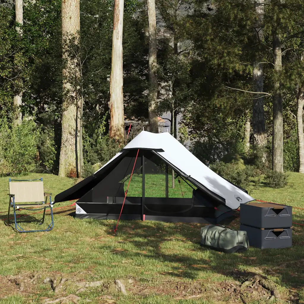 Tenda Campeggio 2 Persone Bianca Tessuto Oscurante Impermeabile