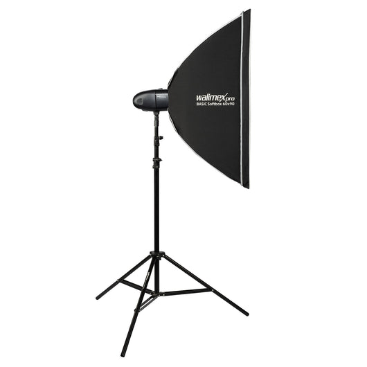 Newcomer 300 Set flash fotografico con potenza di 300 Ws, con radio a 2,4 GHz, softbox 60 x 90 cm e treppiedi per luci, per studio foto video