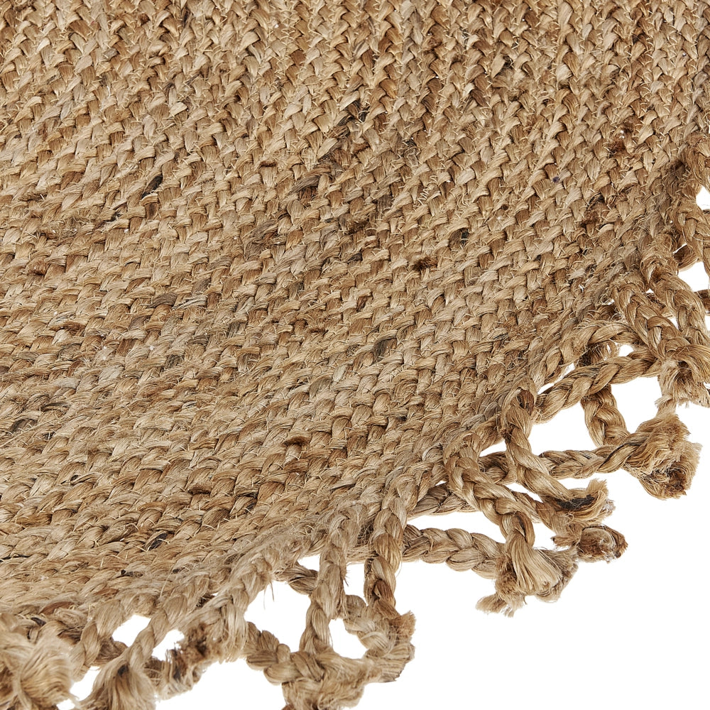 Tappeto beige rotondo 120 cm boho rustico iuta naturale decorativo soggiorno camera da letto sala da pranzo