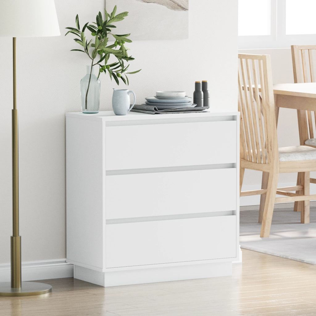 Comodino  con LED Bianco 71x34,5x75 cm Legno ingegnerizzato