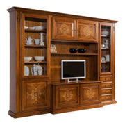 Parete attrezzata porta tv in legno bassano l.298 p.56 h.237
