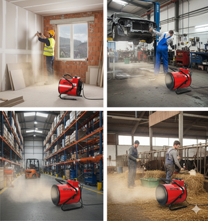 Generatore di Aria Calda 3000W Riscaldatore Elettrico Industriale Rosso