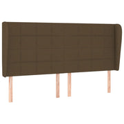 Testiera | Testata ad Orecchio Marrone Scuro 203x23x118/128 cm in Tessuto