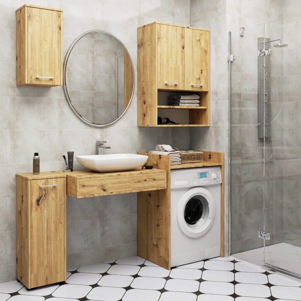 Mobile bagno sospeso AKORD FIN H934 W64 Quercia Artisan 2 ante 64x94x30 cm