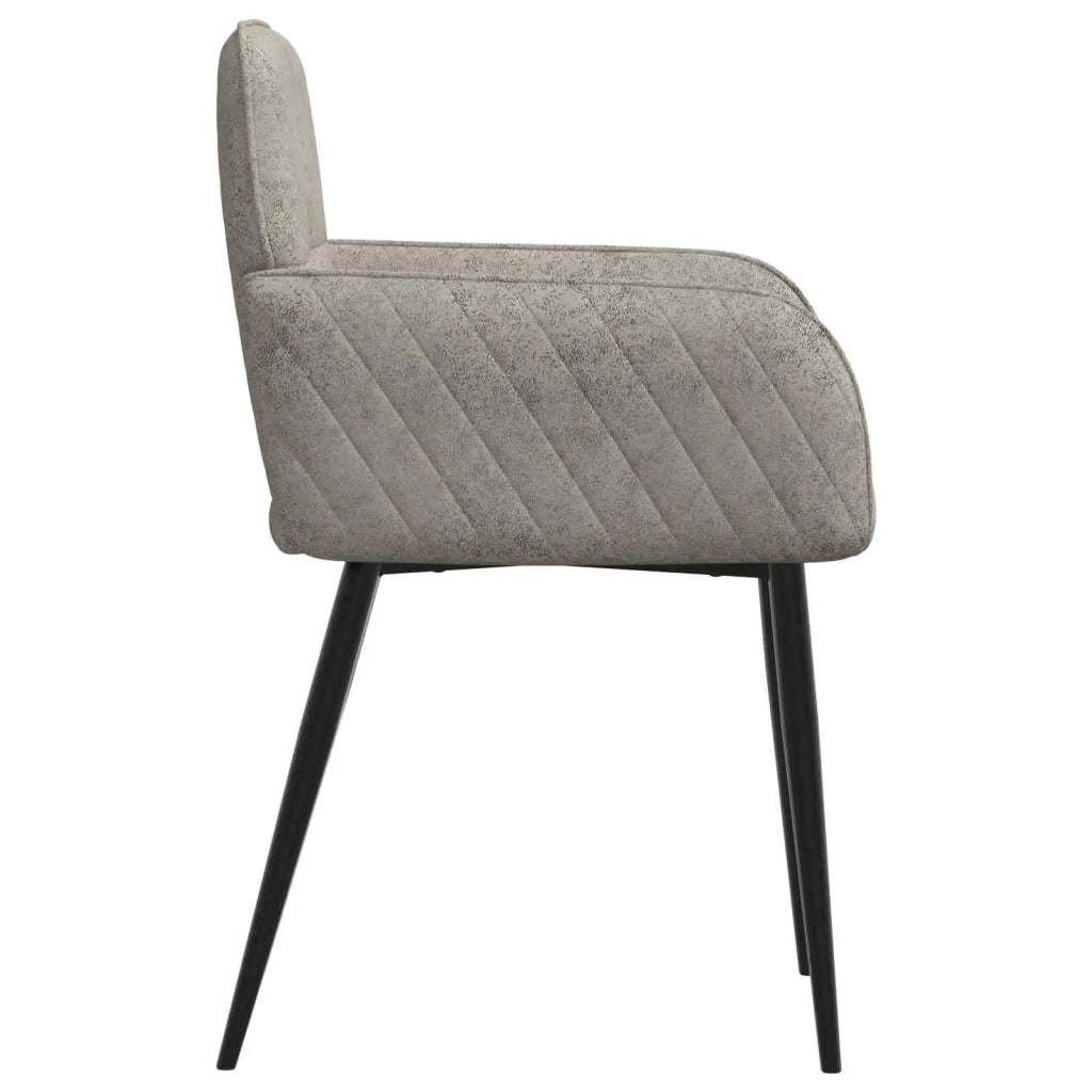 Sedie da pranzo 4 pz Pelle Scamosciata Sintetica Grigio Chiaro 3428230