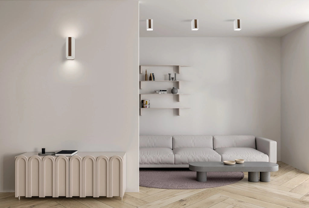 THERA Lampada da soffitto 1 luce attacco GU10 in gesso bianco con rifinitura Bronzo