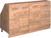 Set di mobili sottotetto Rion, Quercia dorata, 140 cm Set di 2 carcasse armadio profondità 60 cm, adatto per il salvaspazio sotto tetti spioventi