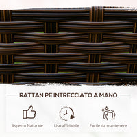 EASYCOMFORT  Orto Rialzato a 3 Livelli in Rattan Sintetico senza Fondo per Piante e Verdure, 120x120x40cm, Grigio