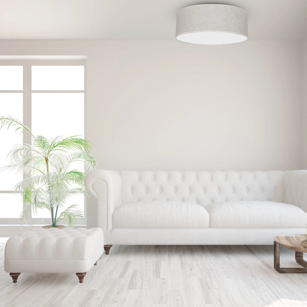 Plafoniera soffitto Milagro LINO 3xE27 lino bianca 50cm