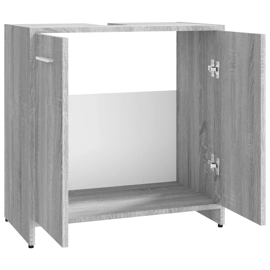 Armadietto Bagno Grigio Sonoma 60x33x60 cm in Legno Multistrato cod mxl 24851