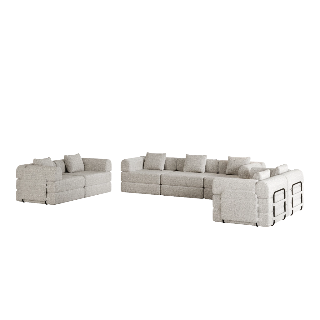 Divano Letto 2 in 1 con Vano Portaoggetti ¨C MINIMAL ¨C Chenille, Struttura Metallo
