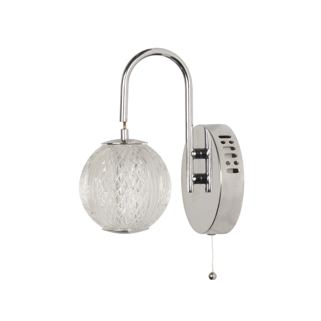 Applique Allure - Metallo cromato e acrilico trasparente