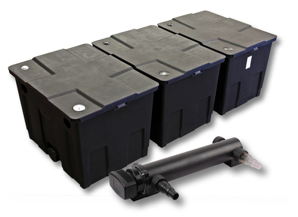 Set Filtro a 3 camere per laghetto da 90000l Chiarificatore UVC da 24W 3ª serie