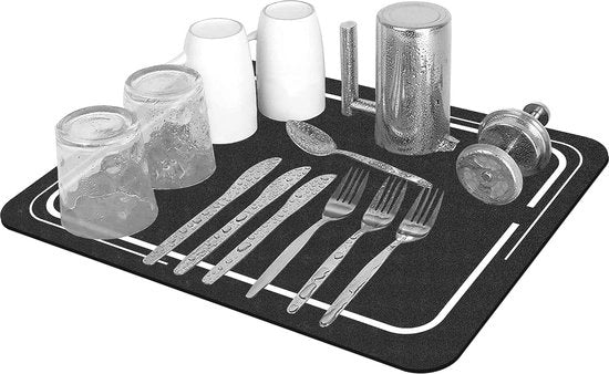 Asciugamano per Piatti Asciugamano Assorbente con Superficie Antiscivolo per Asciugare Piatti e Tazze in Cucina