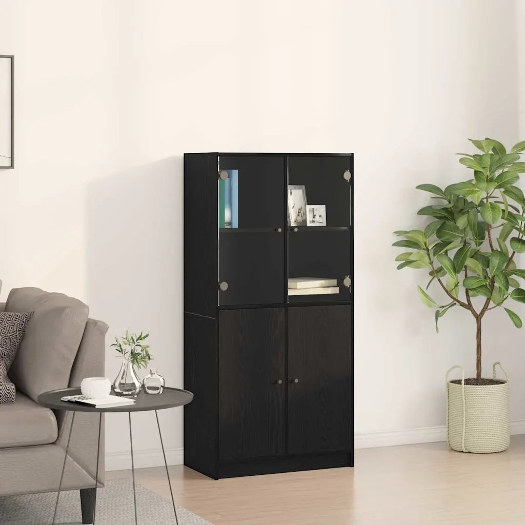 Credenza Rovere Nero 68 x 37 x 142 cm 3329301