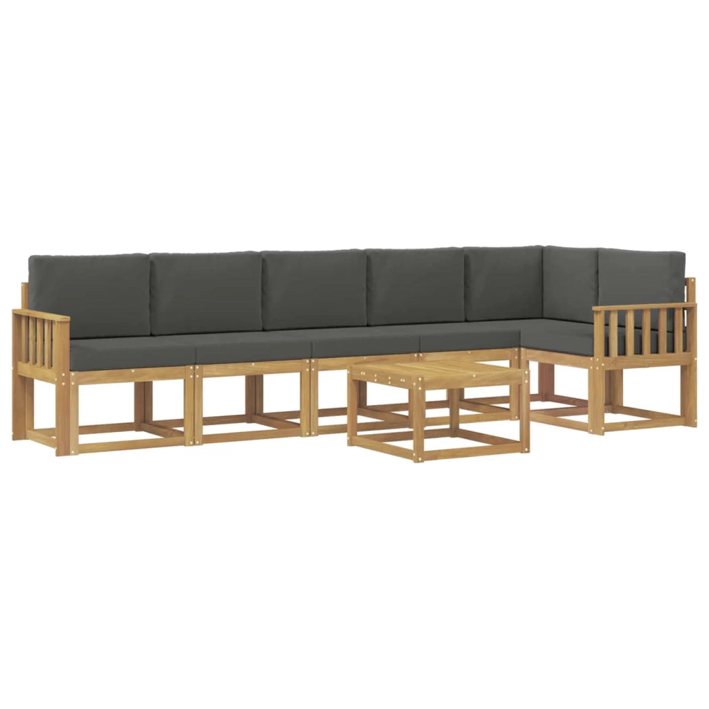 Set di divani da esterno 7 pcs Bianco e Antracite Poliestere