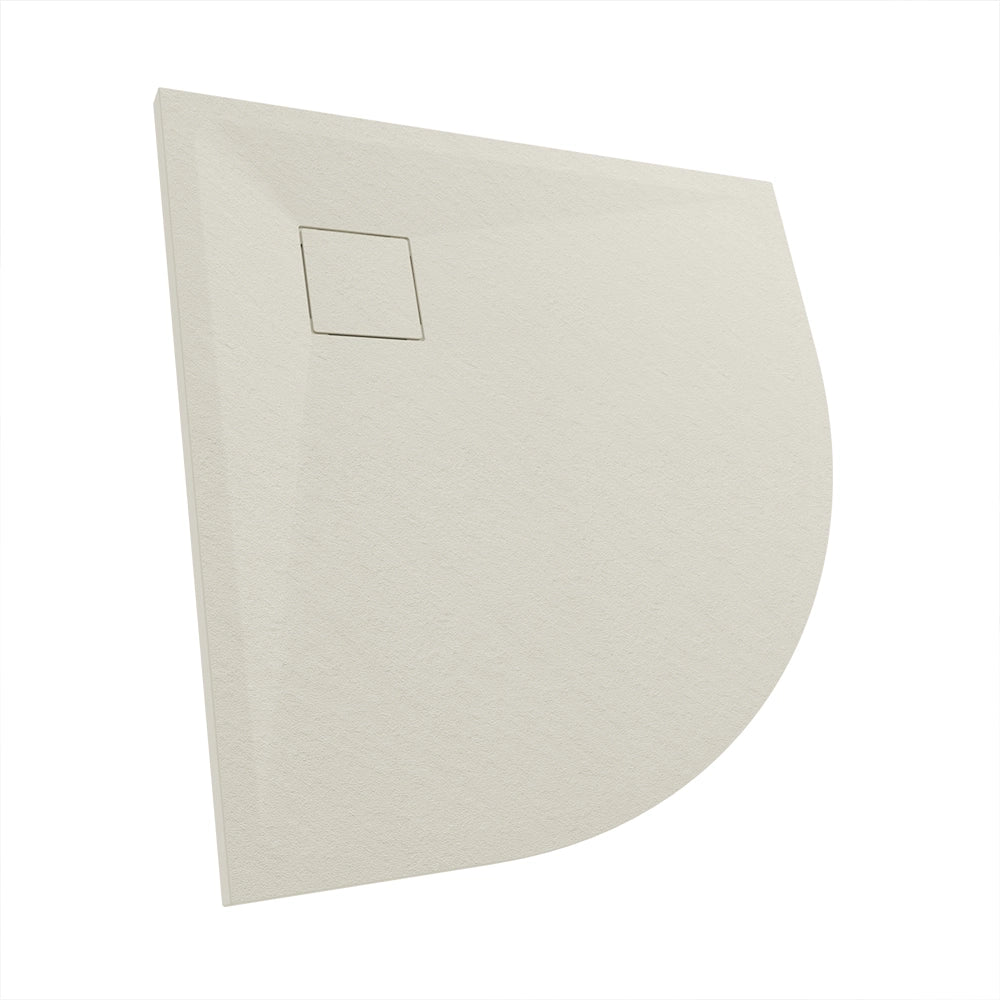 Piatto doccia 80x80 cm semicircolare colore avorio effetto pietra | Samos