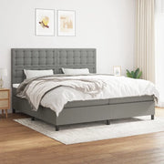 Giroletto a Molle con Materasso Grigio Scuro 200x200 cm Tessuto 3142122