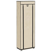Scarpiera | Mobile per scarpe con Rivestimento in Tessuto Crema 57x29x162 cm
