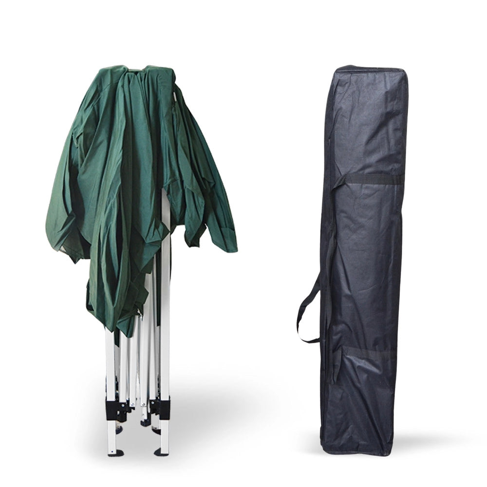 Gazebo Eden richiudibile 3 m x 3 m in ferro verniciato bianco con telo verde