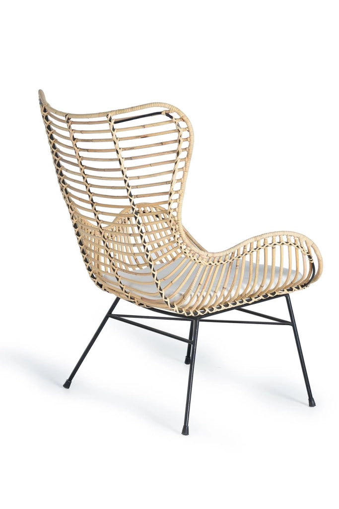 Set 2 sedie in rattan e metallo
