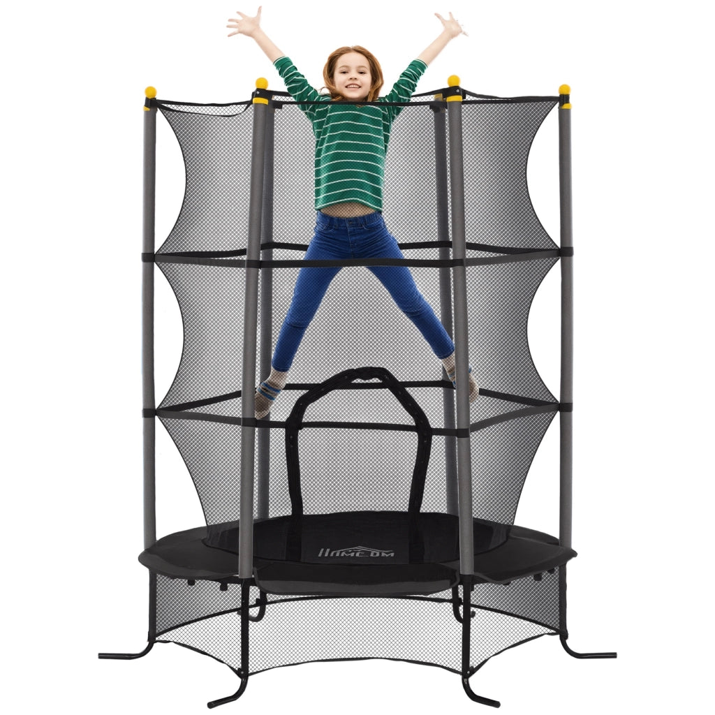 Trampolino Bambini 163 cm con Rete Sicurezza ¨C Zephmum ¨C Nero per Interno ed Esterno
