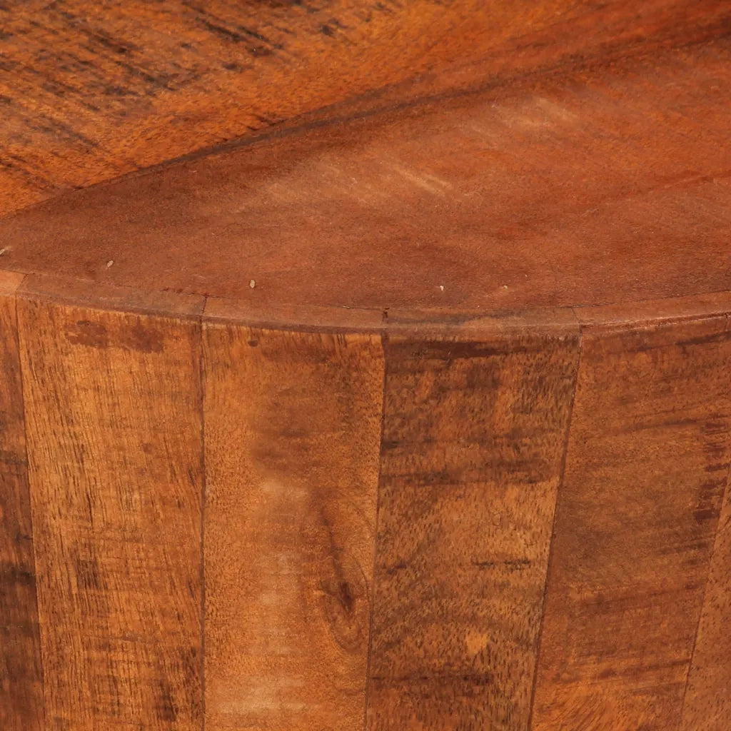 Tavolino da Salotto Ã˜52x30 cm Legno Grezzo Massello di Mango
