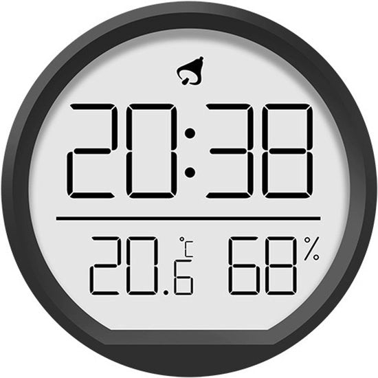 Orologio digitale - orologio - con visualizzazione temperatura e umidità - fissaggio magnetico/wall mount - nero