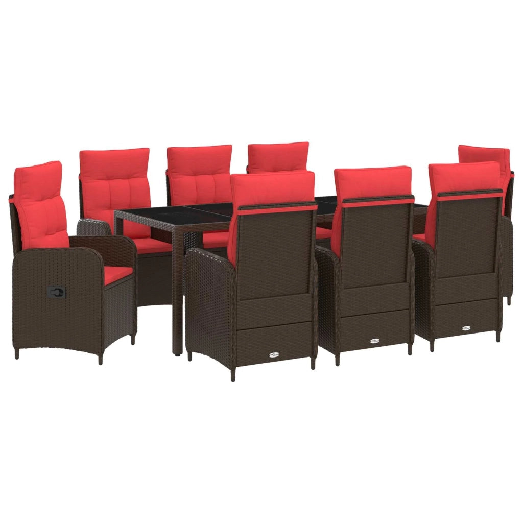 Set da pranzo per esterni 9 pz polyrattan 3422321