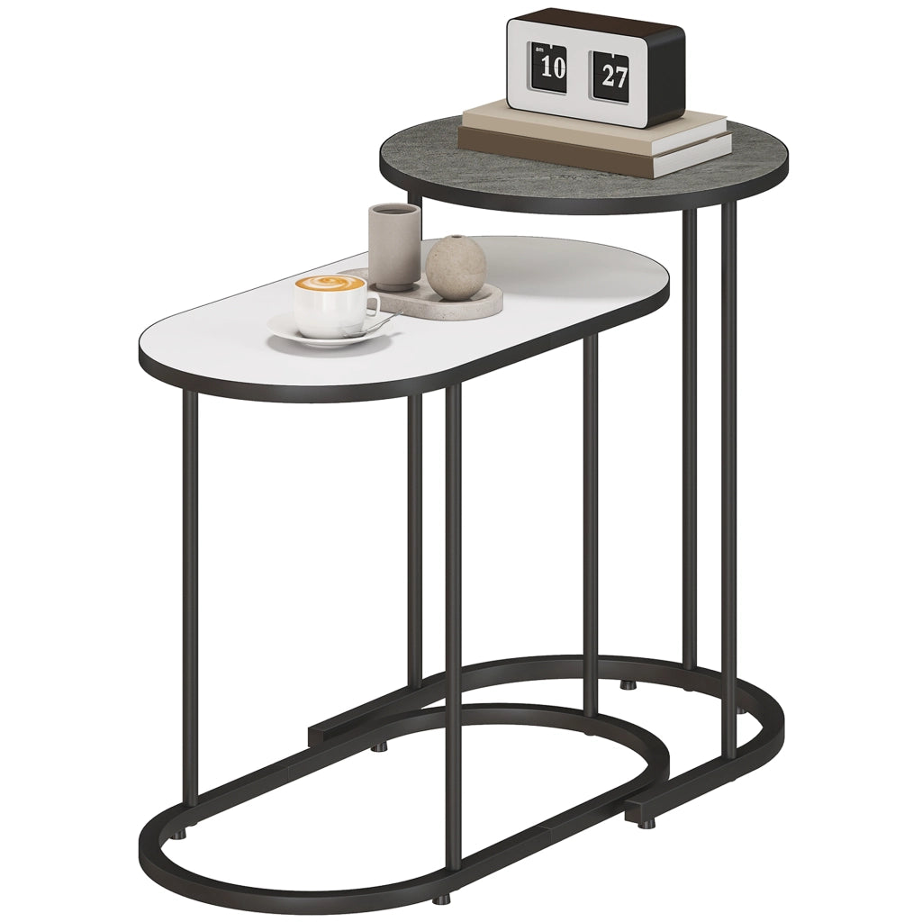 Tavolino da salotto gigogne ¨C zephmum ¨C grigio, bianco, metallo