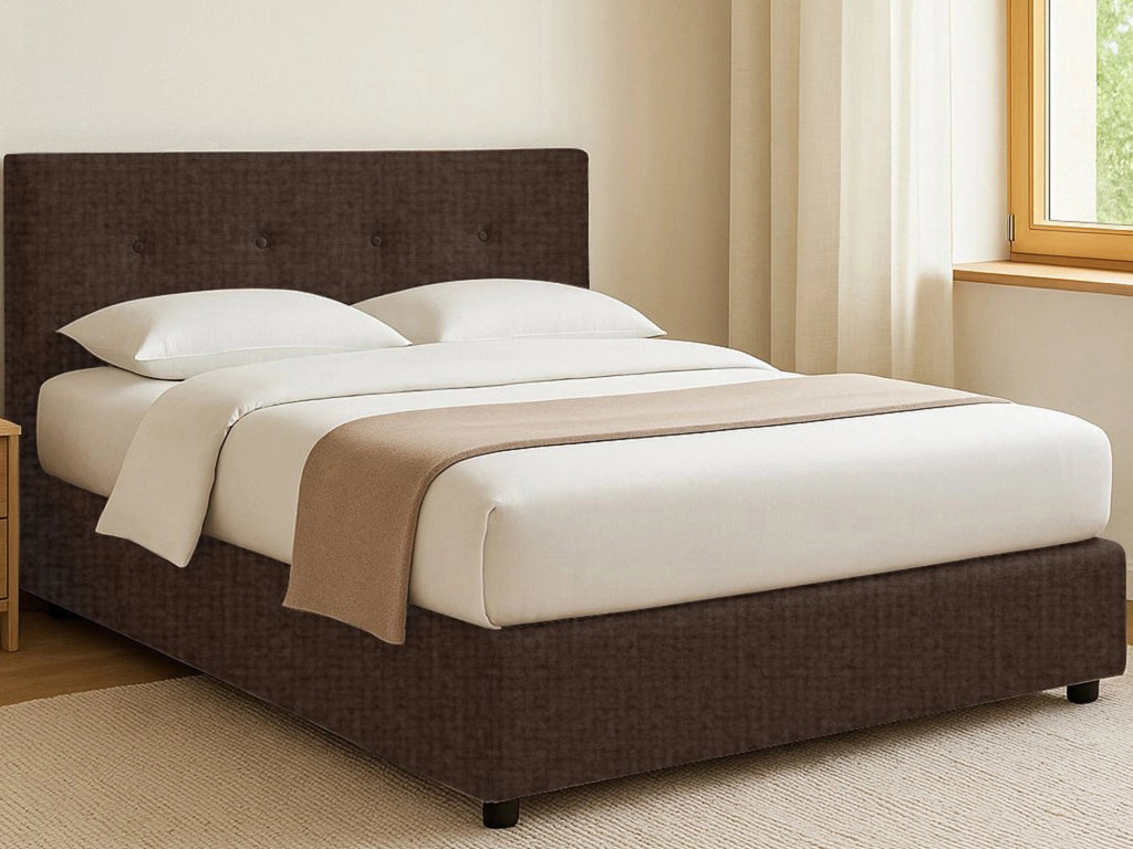 Fiumalbo, Letto Singolo Sfoderabile Made in Italy, Marrone