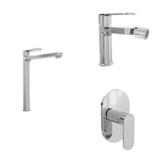 Set miscelatori lavabo alto bidet miscelatore doccia monocomando cromato | Margot